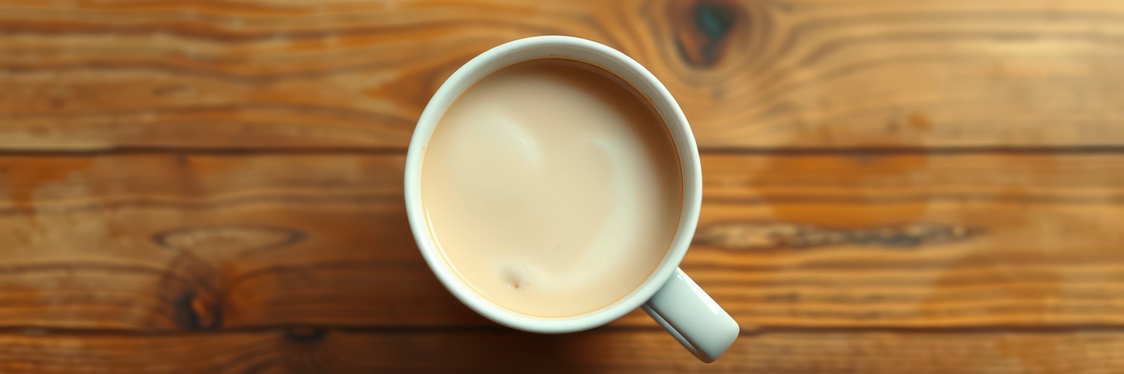 Warm cup of coffee rests on a wooden table conveying a cozy morning ambiance in a rustic setting